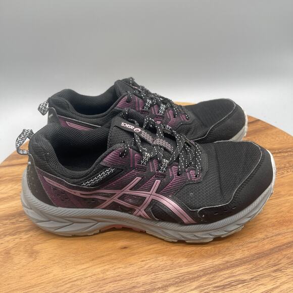 Asics Gel Venture 9 Shoes Womens 8 Wide Black Running Trail Comfort Walking Gym - Picture 1 of 8